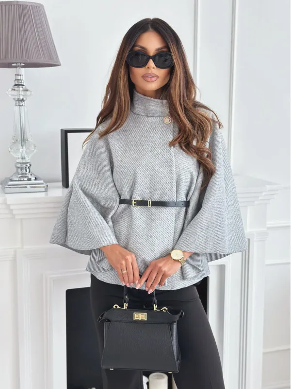 Mila Poncho mat Gürtel | Modernitéit - Charme