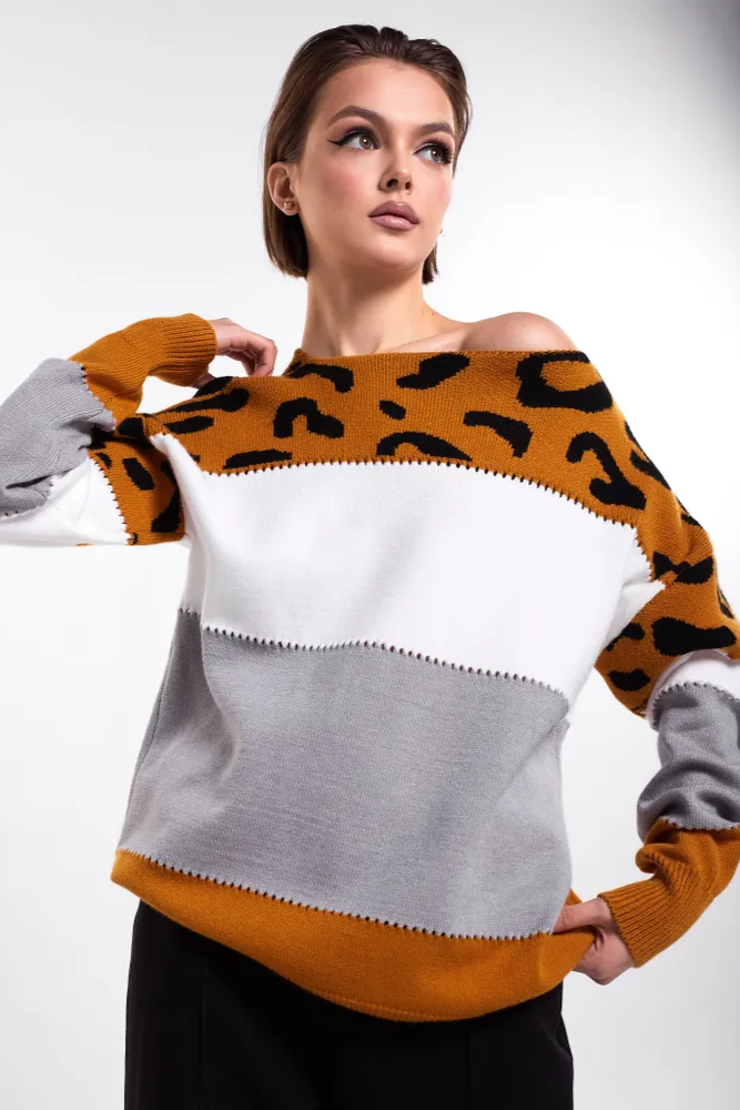 Elegantní leopardí vzor | Flísový svetr