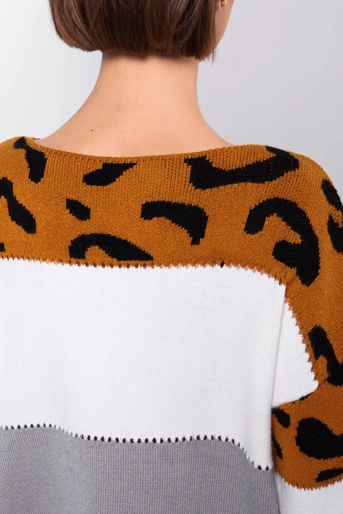 Elegantní leopardí vzor | Flísový svetr