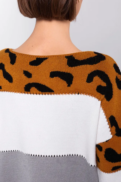 Elegantní leopardí vzor | Flísový svetr