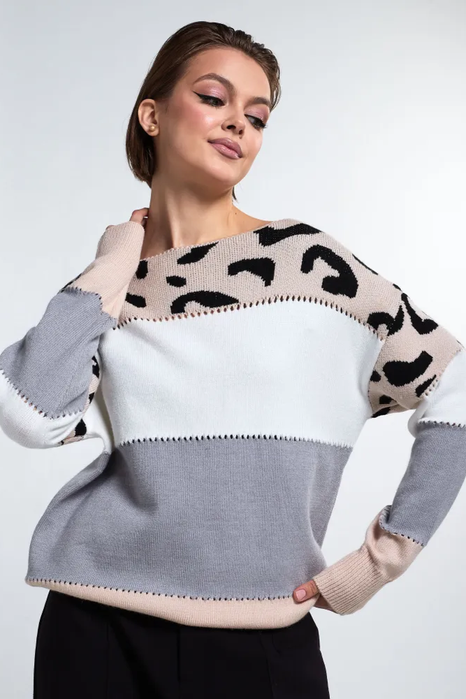 Elegantní leopardí vzor | Flísový svetr