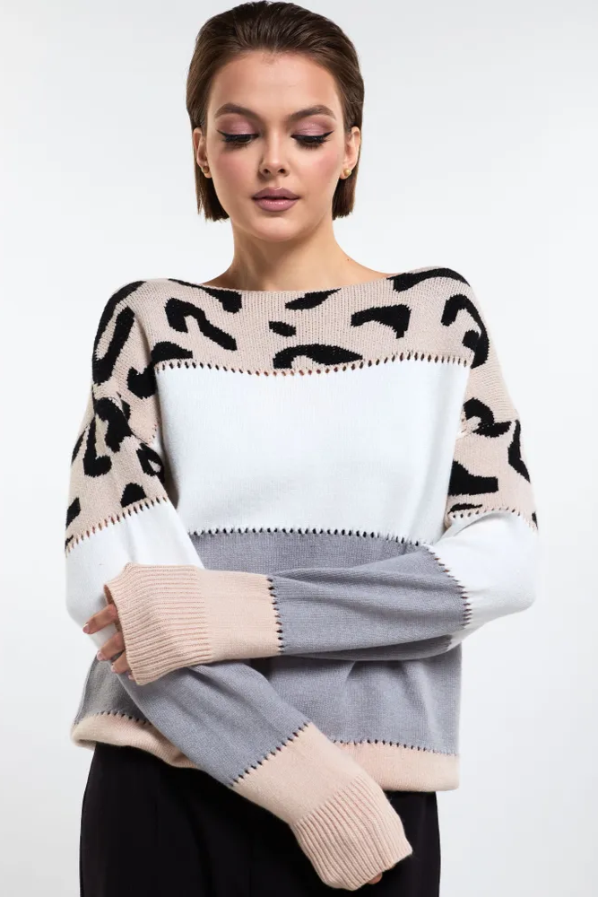 Elegantní leopardí vzor | Flísový svetr