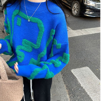 Maglione spesso con stampa a cartoni animati