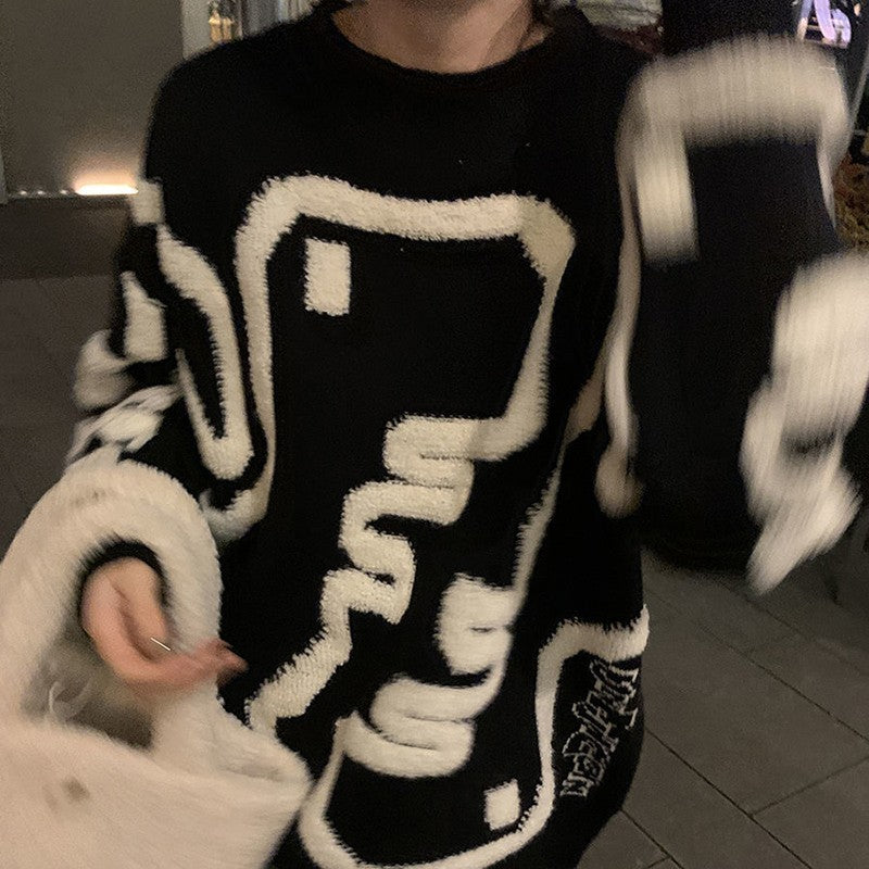 Maglione spesso con stampa a cartoni animati