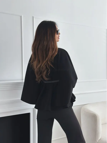 Mila Poncho mat Gürtel | Modernitéit - Charme